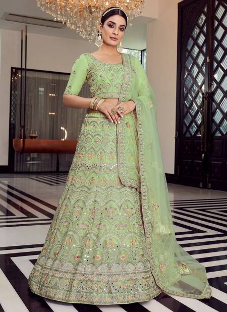 Pista Colour ARYA 25 New Wedding Wear Organza Heavy Latest Bridal Lehenga Choli Collection 9715